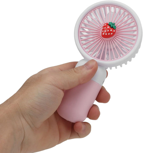 Mini Handheld Fan - USB Rechargeable Cartoon Strawberry Portable Fan for Home Office Outdoor