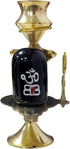 Shiva Ling Lingam Shivling Religious Statue, Brass Stand Puja Idol God Pooja, Height 3.5 Inch