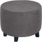 GAMUKAI Round Ottoman Slipcover Stretchable Footstool Cover with Elastic Bottom | Plush Velvet