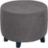 GAMUKAI Round Ottoman Slipcover Stretchable Footstool Cover with Elastic Bottom | Plush Velvet