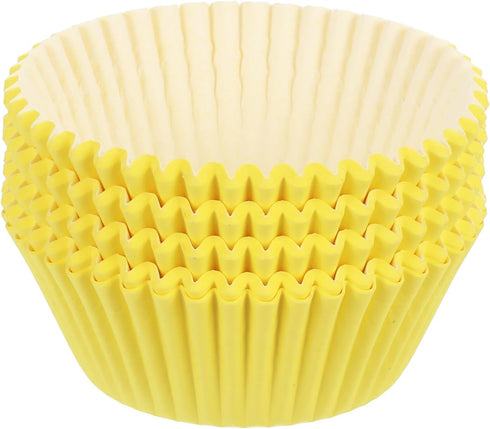 uxcell 100 Pcs Yellow Cupcake Liners, Standard Greaseproof Muffins Paper Baking Cups Wrappers