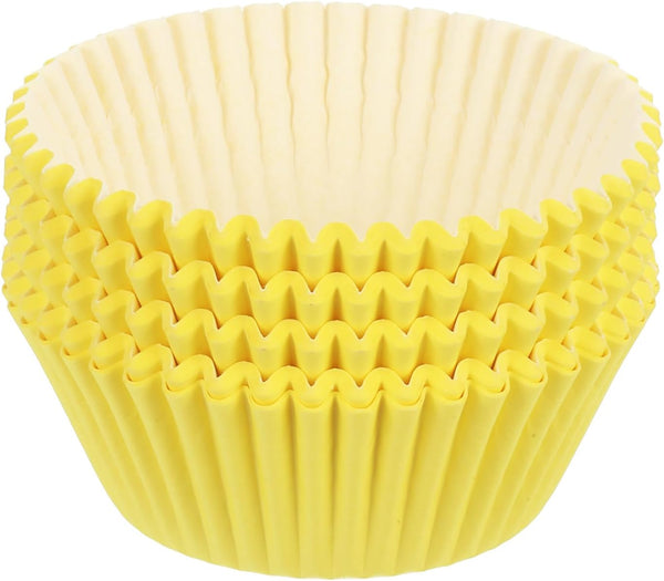 uxcell 100 Pcs Yellow Cupcake Liners, Standard Greaseproof Muffins Paper Baking Cups Wrappers