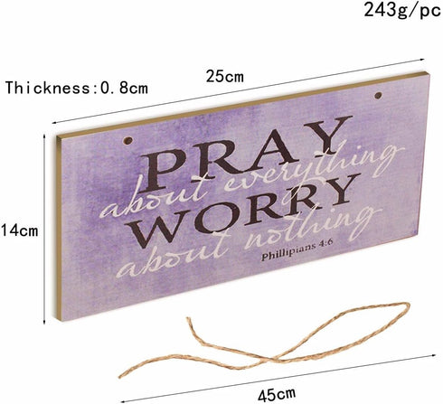bouti1583 Pray About Everything Wooden Sign Decor, 9.5" by 5.75"