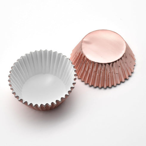 200 Pcs Rose Gold Foil Cupcake Liners, Standard Baking Cups, Muffin Paper Cases