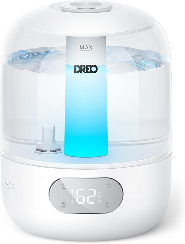 DREO Humidifiers for Bedroom, 3L Top Fill 30H & 26dB Quiet Runtime