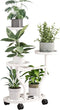 Plant Stand with Wheels 3 Tier Metal Plant Holder Corner Flower Shelf