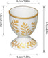 Set 2 Cinf Ceramic Egg Cup of Champagne Gold Porcelain Holder Breakfast Boiled Cooking Easy to Clean Childhood Memories