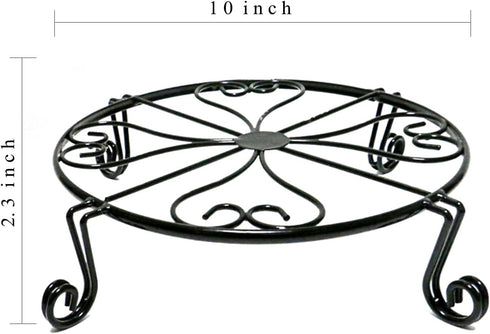 2 pack 10" 12" 10Inches NSYOOMH Rustproof Black Metal Plant Stands Heavy Duty Plants Holder Outdoor Indoor, Round
