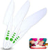 3-Piece Nylon Knives for Kids Curious Chef - White & Green - Child Safe & Serrated Blunt Tip Chef Knives - Safe for