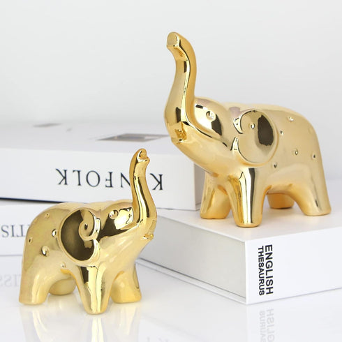 Sgorggo prosfalt A Pair Elephant Statue Home Decor,Modern Style Figurines,Sculpture for Office Desktop