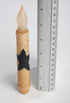 Set of 2 Primitive LED Taper Candles with Black Star, Battery Operated, Wax-Dipped
