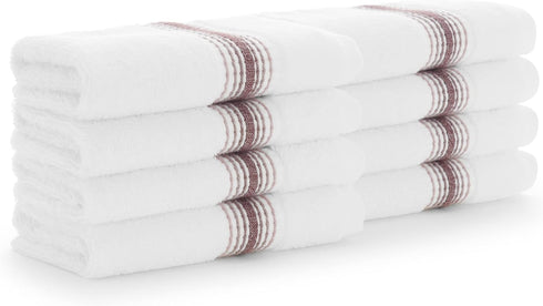 Aston & Arden Aegean Ombre Stripe Washcloth, Pack of 8, 100% Turkish