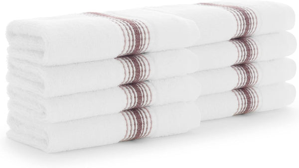 Aston & Arden Aegean Ombre Stripe Washcloth, Pack of 8, 100% Turkish