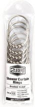 2LB Depot Wide Shower Curtain Rings/Hooks Set, 12 Rings, Decorative Brushed Satin Nickel Finish, Rustproof