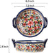 Red Daisy Flower Vintage Style Ceramic Bakeware Casserole Dish Baking Pan Lasagna Pans Baking Dish with Handles for Oven/Cooking/Kitchen-1 PCS, 32 OZ by Bicuzat