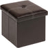 B FSOBEIIALEO Folding Storage Ottoman - Faux Leather Footrest Seat Coffee Table Toy Chest for Kids, Brown