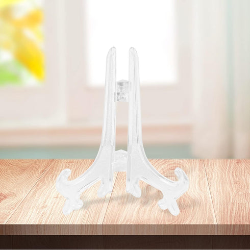 24 Pcs 4 Inch Clear Plastic Easels, Picture Frame Stand Holder, Acrylic Display Easels, Baseball Card Display Stand