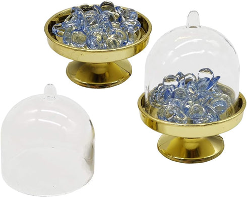 TIHOOD 12PCS Mini Cupcake Stand, Tiny Cake Dome with Clear Plastic for Chocolate, Cheese, and Candies