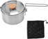 Camping Tea Pot, 1L Resistance Stainless Steel Multifunction Outdoor Kettle with Lid and Removable Handle