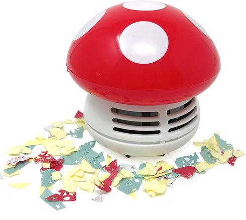 allydrew Cute Portable Mini Vacuum Cleaner for Home and Office, Mushroom