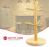 Home Basics Bamboo Mug Tree, Holds Up to 6 Coffee Cups, Free Standing Circular Base for Kitchen Countertop, Beige