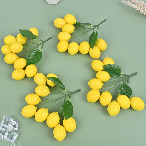Pack of 6 Artificial Cherry Lemon Banana Peanut Orange Mulberry Bunch Simulation Plastic Fake Fruit for Decoration