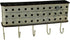 PD Home & Garden Distressed White Metal Wall Pocket with Hanging Hooks