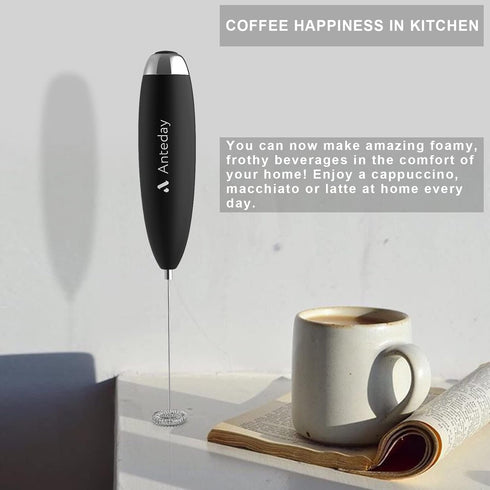 Electric Milk Frother Handheld, Battery Operated Drink Mixer for Coffee, Matcha Whisk, Foam Maker for Hot Chocolate