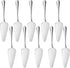 Stainless Steel Cake Server Pack of 10, Triangular Spade Spatula with Serrated Edge for Pizza and Baking, Silver