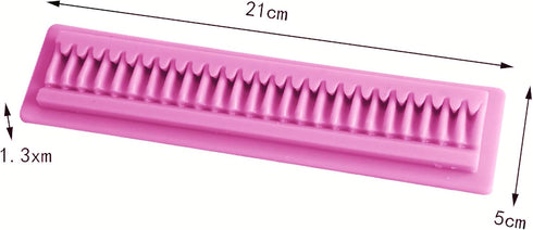 2 Pieces Border Silicone Fondant Baking Cake Molds - Pleated Lace Waves Mold for Cake Decorating, Sugarcraft,