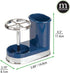 mDesign Decorative Bathroom Dental Storage Organizer for Electric Spin Toothbrush/Toothpaste - Navy Blue/Chrome