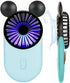 Cute Personal Mini Fan, Handheld USB Rechargeable Fan with LED Light, 3 Adjustable Speeds for Indoor/Outdoor