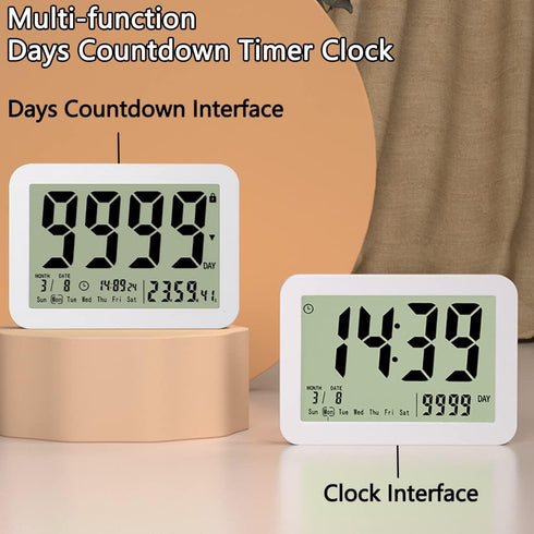 Digital Countdown Days Timer Clock- 9999 Days Count Down Timer with Stand Strong Magnetic Back for Retirement Wedding Vacation Birthday Exam Lab Kitchen Cooking by MOSTRUST