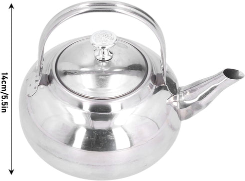 Stainless Steel Teapot, 5.5inch Coffee Pot Teapot Tea Kettle, Exquisite Teapot Coffee Pot with Tea Strainer for Home Restaurant