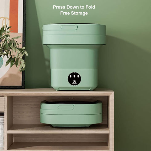 TOPINCN Automatic Portable Foldable Washing Machine, Mini ABS US Plug 100-240V for Travel (Green)