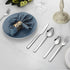 Silverware Set for 2, CXJY 10-Piece Stainless Steel Flatware, Square Edge Kitchen Utensils, Mirror Polished, Dishwasher