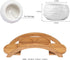 Set, Pack 4, E-liu Succulent Pots and Stand Ceramic White Succulent Planter Pot with Drainage, of Cute Office Garden