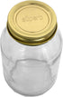 Canning Jars with Lids and Bands, Quart Size Regular Mouth Clear Glass Mason Jar, Pack of 4