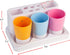 Set Aebeky Toothbrush Holder Kids Family for Bathroom Storage Organizer (Orange+Blue+Pink)