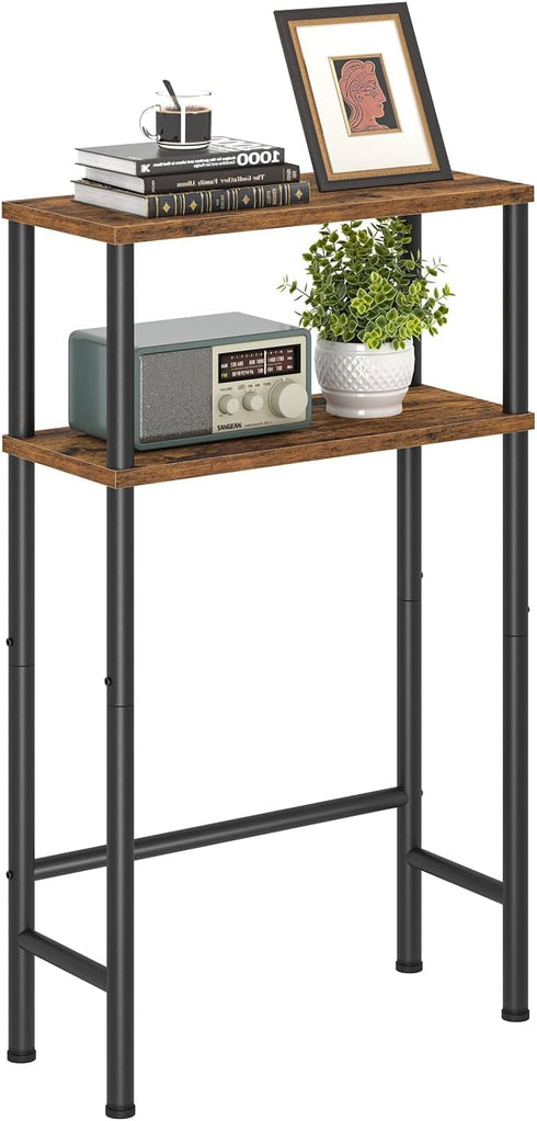 15.7" 2-Tier Asgolion Narrow Console Table, Small Entryway Table, Sofa Table with Storage, Skinny Console Tables