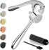 Kitessensu Premium Garlic Press Set, Heavy Duty Mincer with Silicone Peeler & Brush, Rust Proof & Dishwasher Safe -