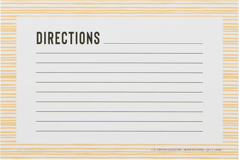 C.R. Gibson Bloom Double Sided Recipe Card Set, 4" W x 6" L, Yellow