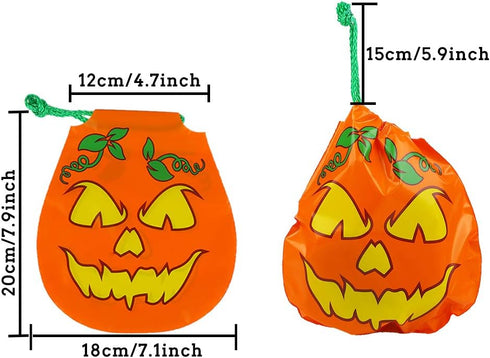 CCINEE 24pcs Drawstring Goody Bags - 12 Styles Halloween Treats Bags for Kids' Trick or Treat Party
