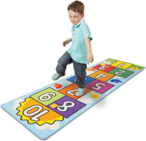 Melissa & Doug Hop and Count Hopscotch Game Rug - 3 pcs, 78.5 x 26.5 inches