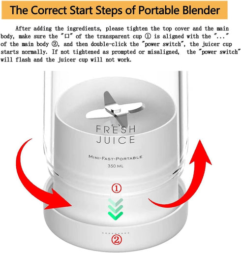Personal Size Blender, Portable Battery Powered USB Blender, Hand Blender, Cup Blender