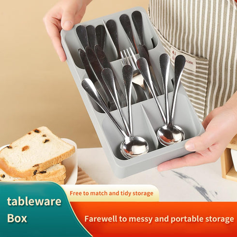 6 Slots Silverware Cutlery Drawer Organizer, Kitchen Drawer Utensil Tray for Flatware, Cutlery, Spoon and Knives Drawer Storage Organization Keep kitchen Drawer Neat & Organized by Mulikeer