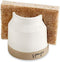 Mud Pie Stoneware Sponge Holder, 3 1/2" x 3 1/2", Brown and White