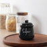 HAOTOP Farmhouse Porcelain Sugar Bowl with Lid and Spoon, 12oz, Easy to Clean (Black)