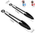 2-Pack Kitchen Tongs Set: 9" (Small) & 12" (Large) Non-Stick Silicone-Stainless Steel Cooking Tongs, BPA Free, Heat