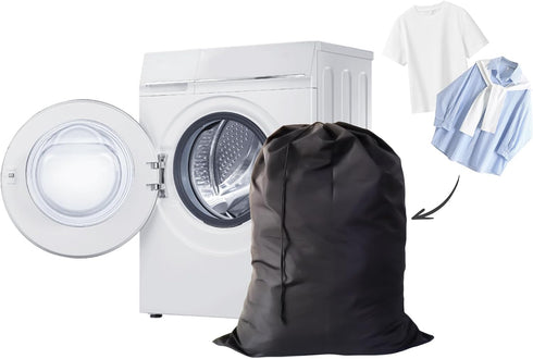Extra Large Laundry Bag 3 Pack - Black Travel Laundry Bags with Drawstring Closure, 30"x40"